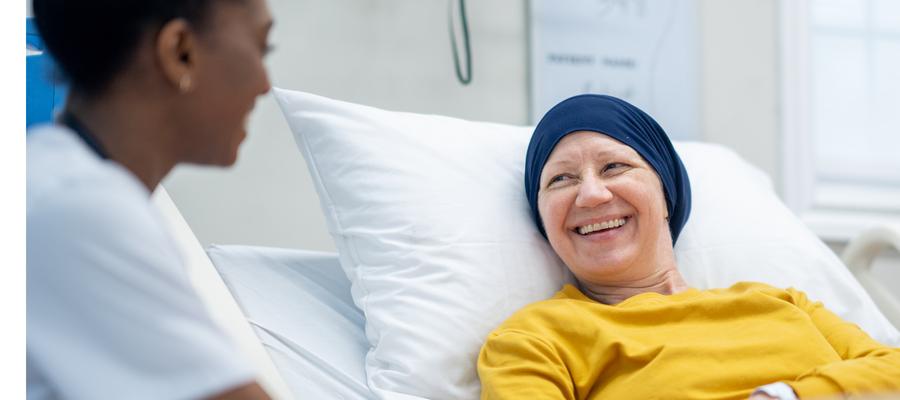 upbeat patient with care provider 