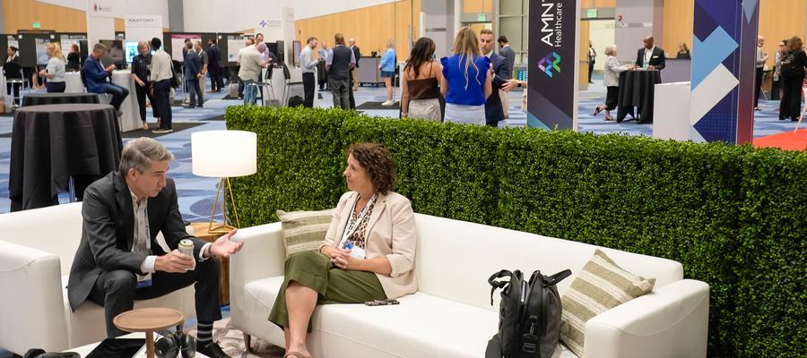Attendees relaxing between sessions